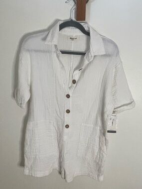 Rip Curl Premium Surf Romper in White Cotton Gauze Size XS NWT